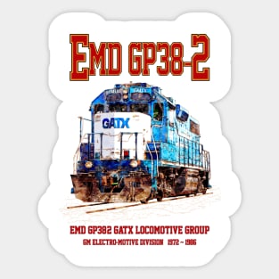 EMD GP38-2 GATX Diesel Locomotive used for GATX Freight Trains. GM Electro-Motive Division Sticker
